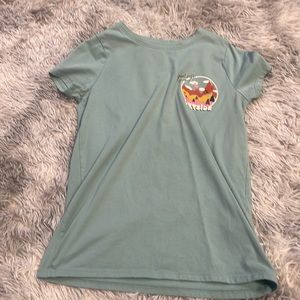 Light green/teal cat, and jack T-shirt